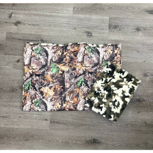 Camouflage 2-Pattern Fleece Childrens Minky‎ 39"X29" - Picture 1 of 1